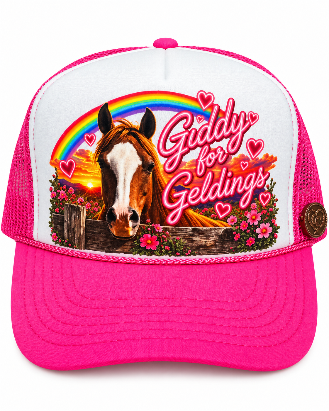 Giddy For Geldings Pink and White