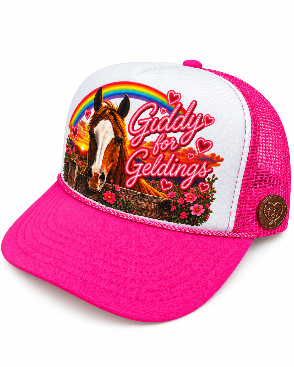 Giddy For Geldings Pink and White
